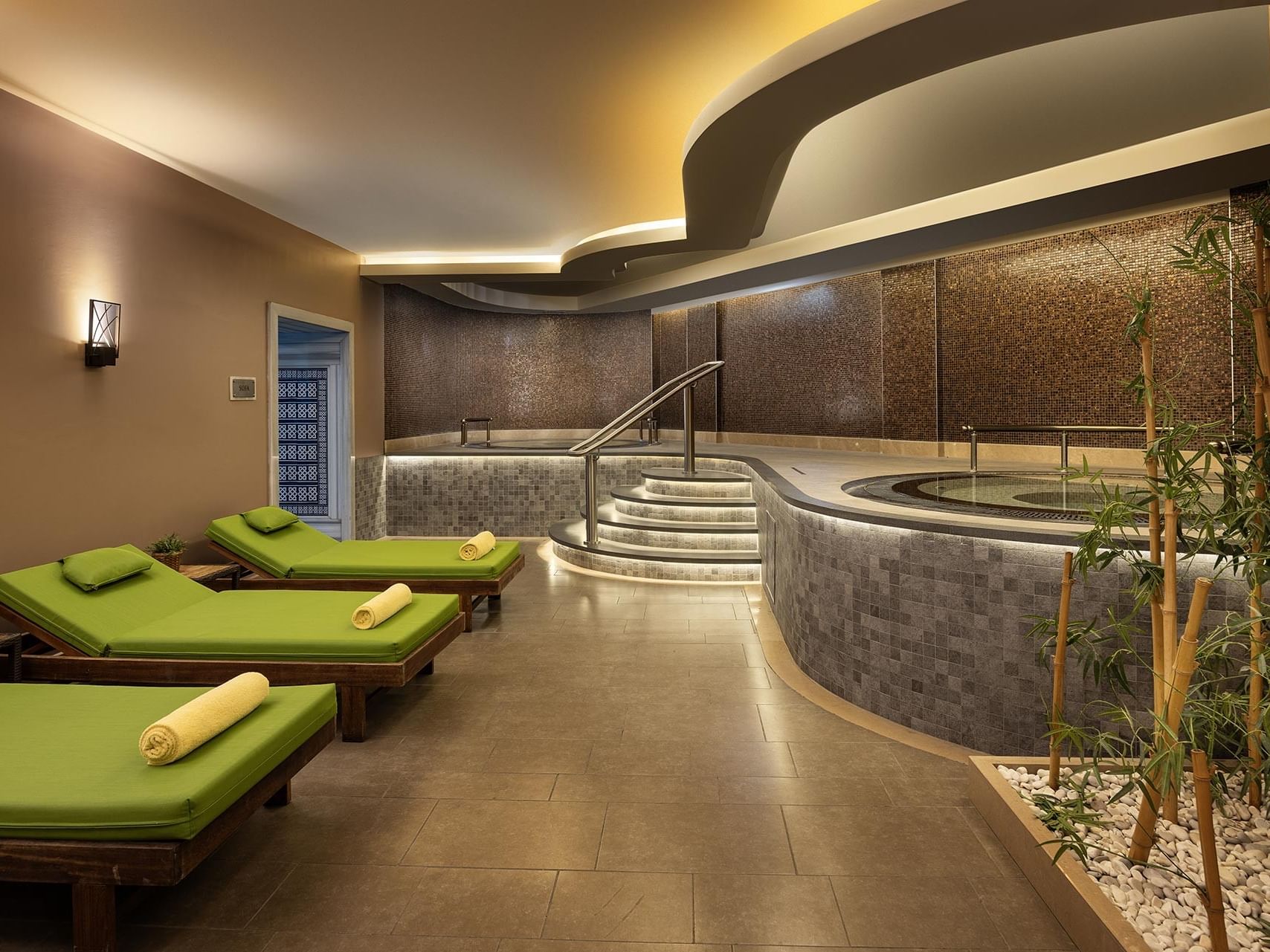Befine Spa lounge area and hot tubs in Titanic Business Kartal.