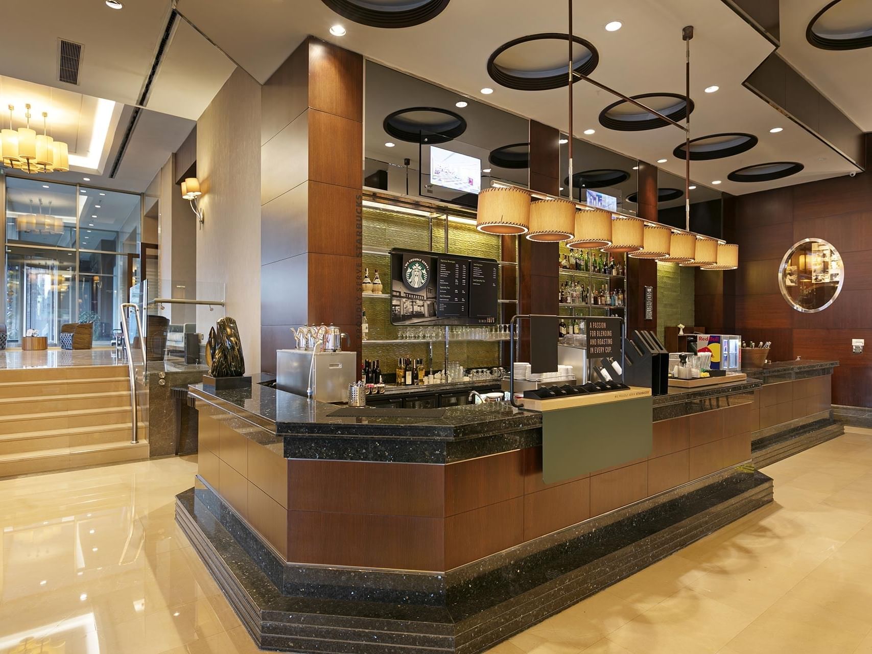 An elegant food counter area in Titanic Coffee at Titanic Business Kartal