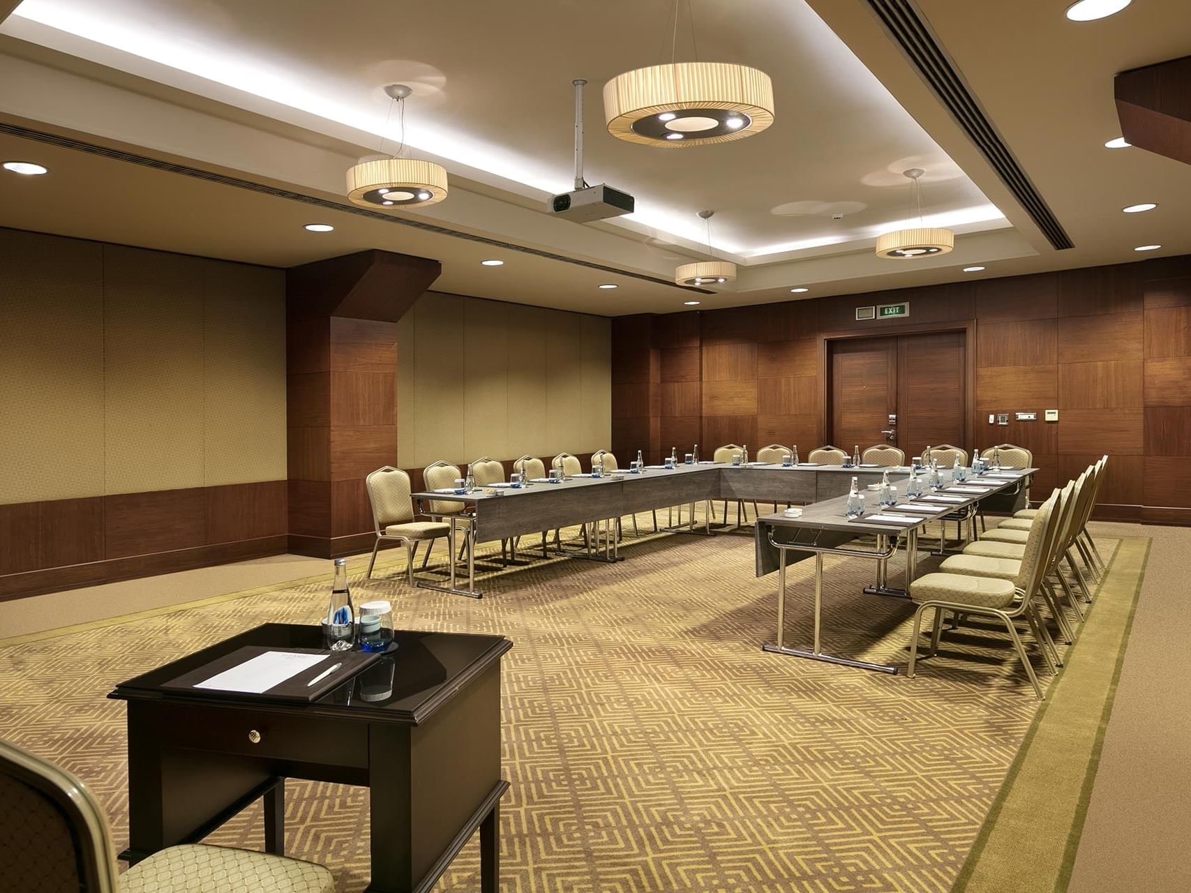 U-typed meeting table arranged with chairs in Azor at Titanic Business Kartal