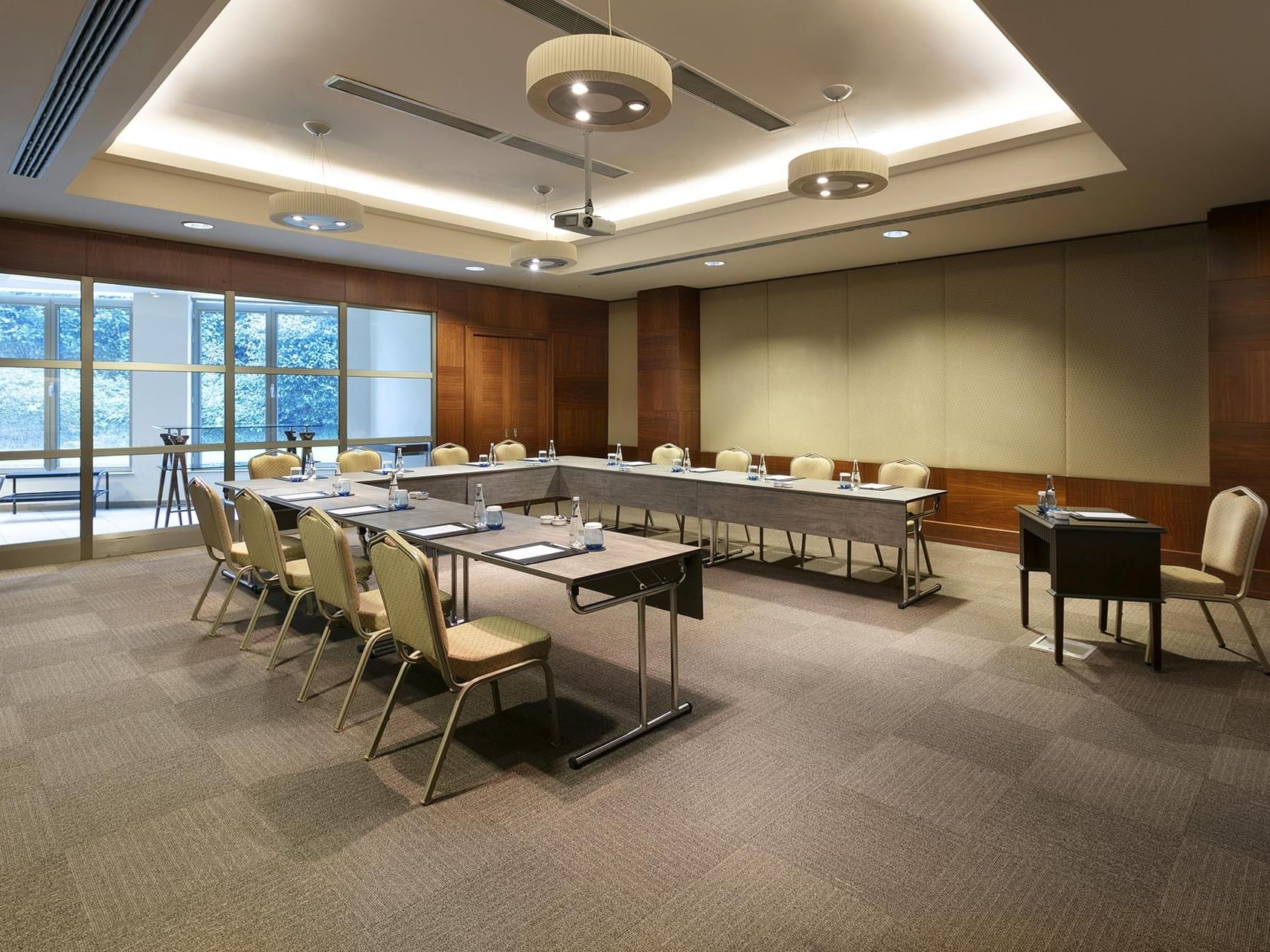 U-typed meeting table arranged with chairs in Majorca at Titanic Business Kartal